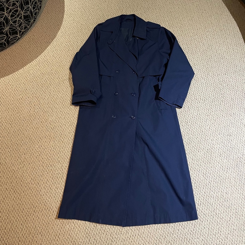 Long Navy Trench Coat - M/L